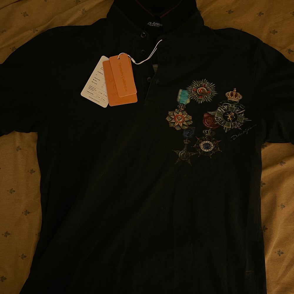 Dolce and Gabbana Medallion Crown Polo